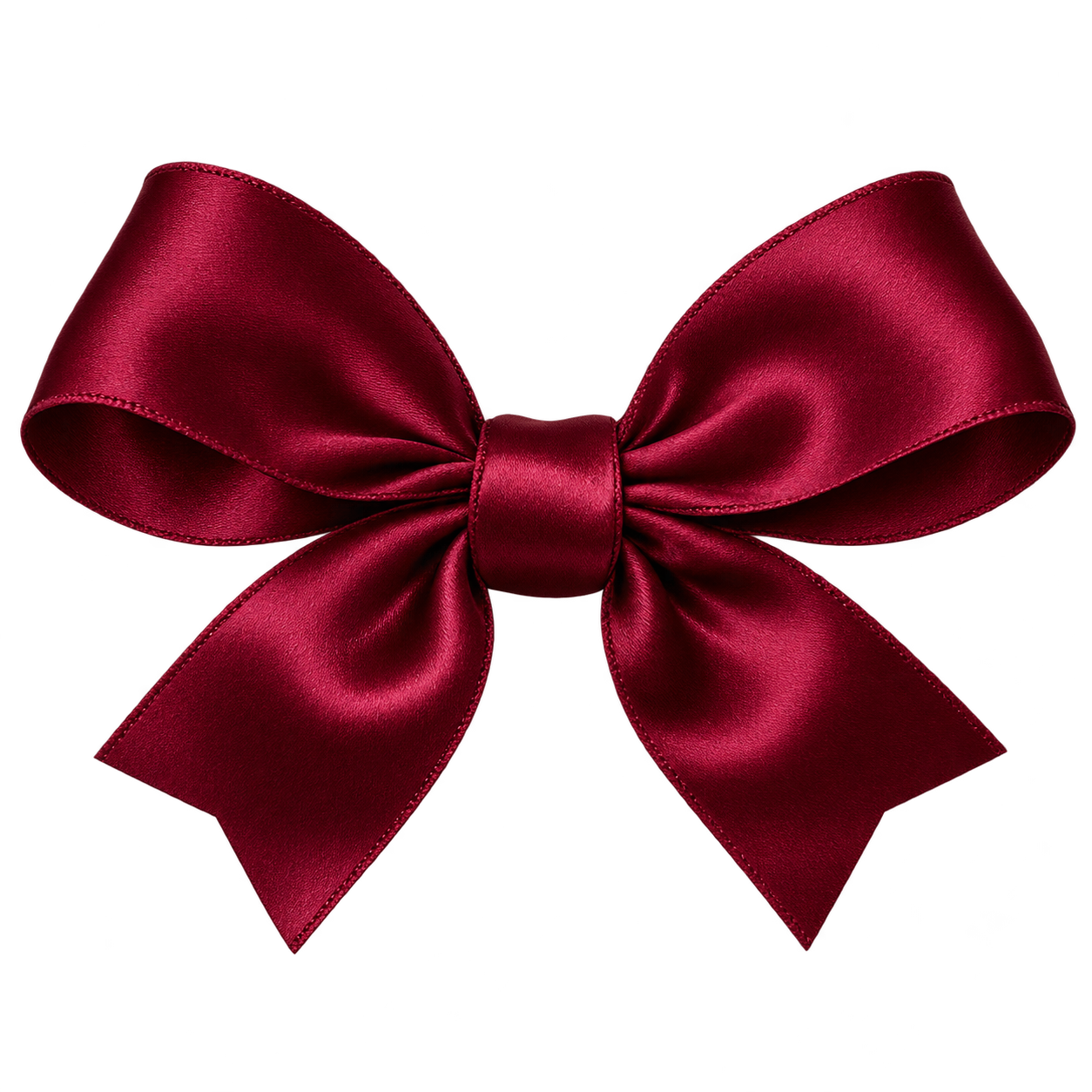 Dark red satin bow